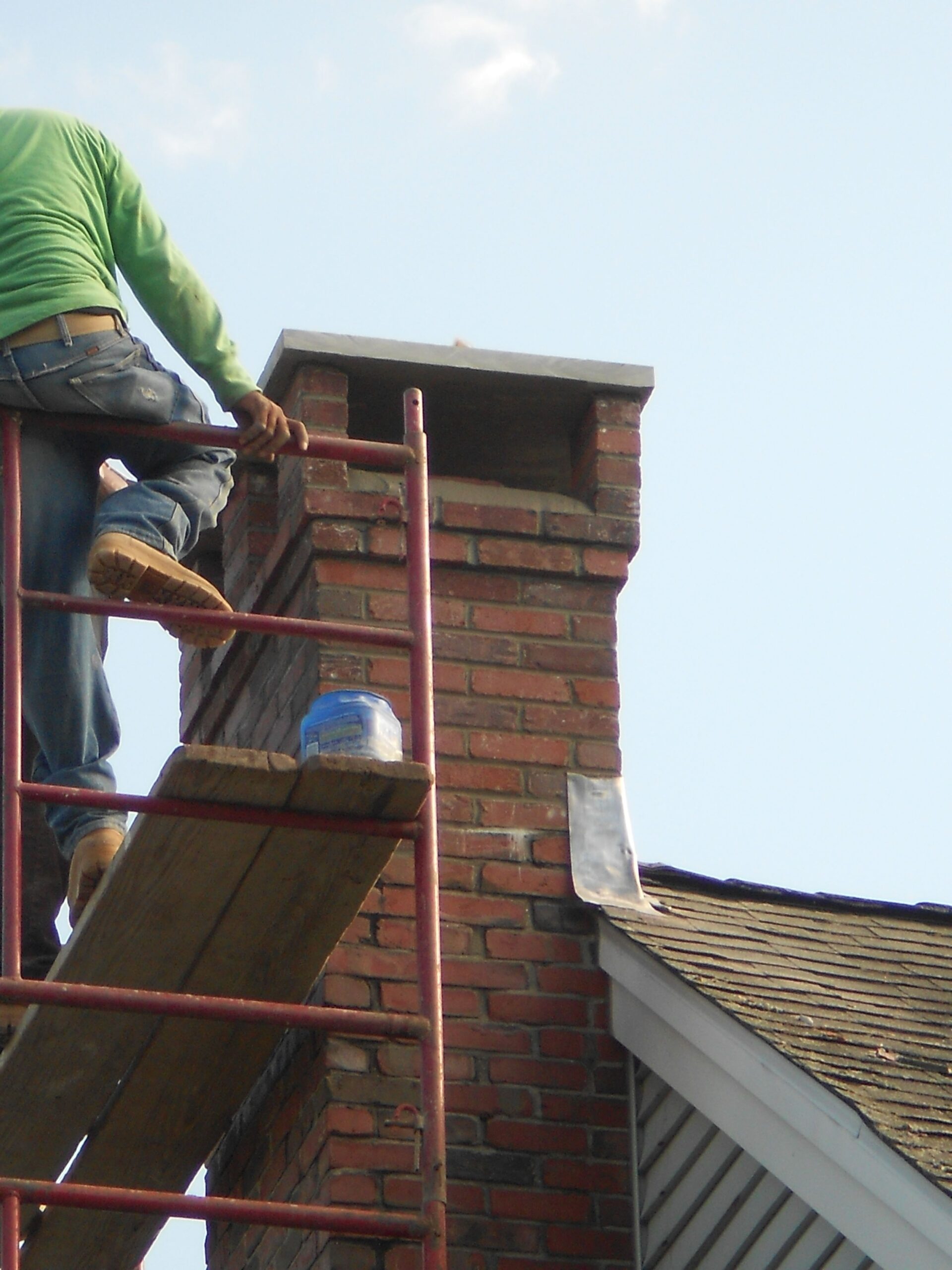 Damaged chimney requiring professional repair